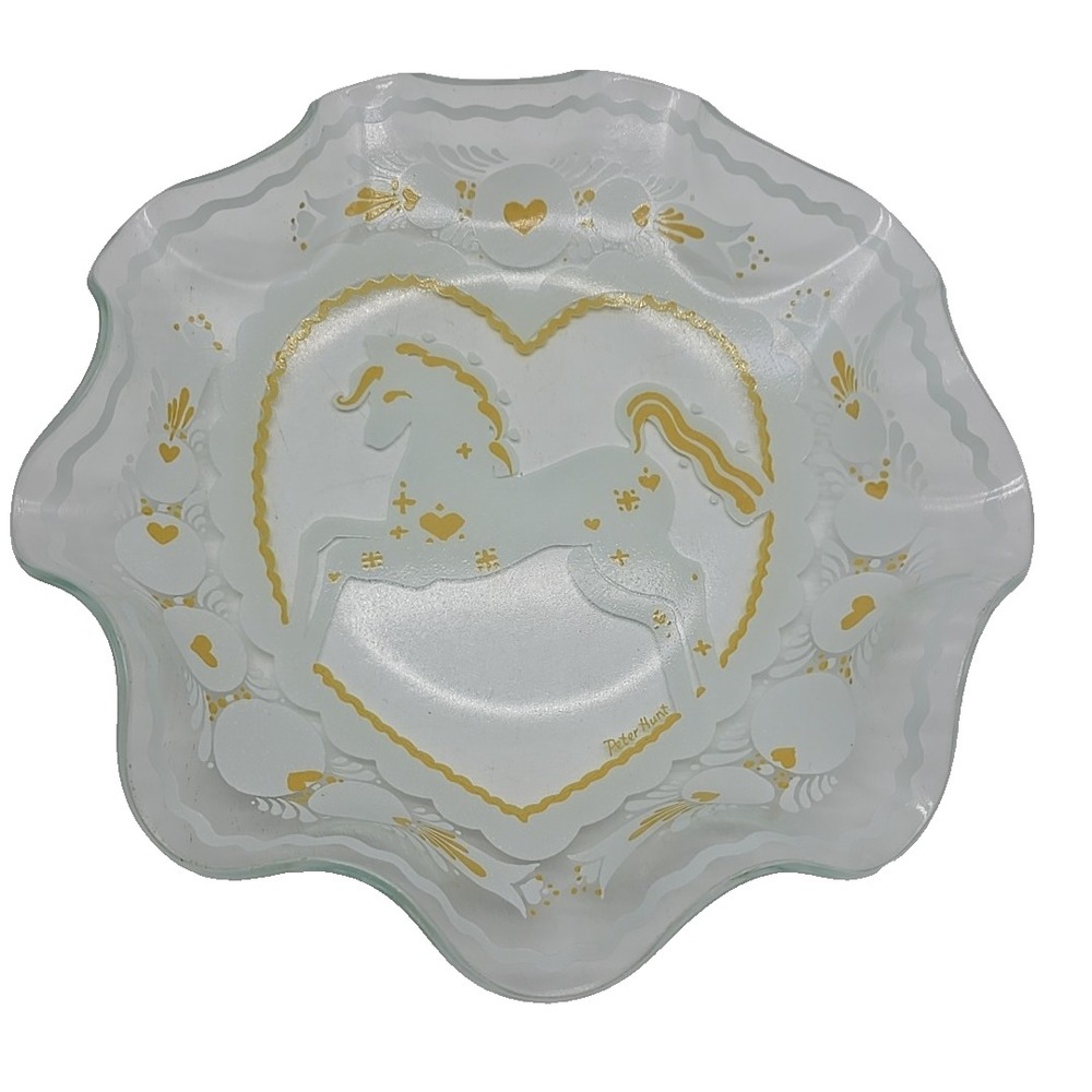 Peter Hunt Signed Folk Art Horse‎ Design Serving Tray Platter MCM 1950's